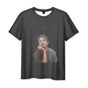 Мужская футболка 3D с принтом Tony Stark в Новосибирске, 100% полиэфир | прямой крой, круглый вырез горловины, длина до линии бедер | младший | роберт