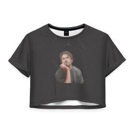 Женская футболка 3D укороченная с принтом Tony Stark в Новосибирске, 100% полиэстер | круглая горловина, длина футболки до линии талии, рукава с отворотами | Тематика изображения на принте: младший | роберт
