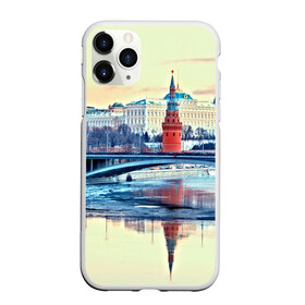 Чехол для iPhone 11 Pro матовый с принтом Река Москва в Новосибирске, Силикон |  | kremlin | moscow | russia | город | кремль | москва | ночь | огни | река