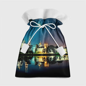 Подарочный 3D мешок с принтом Ночная Москва в Новосибирске, 100% полиэстер | Размер: 29*39 см | kremlin | moscow | russia | город | кремль | москва | ночной город | ночь | огни | река