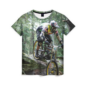 Женская футболка 3D с принтом Велоспорт гонка в Новосибирске, 100% полиэфир ( синтетическое хлопкоподобное полотно) | прямой крой, круглый вырез горловины, длина до линии бедер | велик | велосипед | гонка | горы | деревья | железный конь | колесо | лес | лисапед | природа | ровер | спорт | спортсмен | стальной конь | тандем | трицикл | шлем