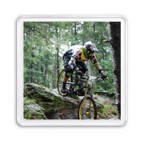 Магнит 55*55 с принтом Велоспорт гонка в Новосибирске, Пластик | Размер: 65*65 мм; Размер печати: 55*55 мм | велик | велосипед | гонка | горы | деревья | железный конь | колесо | лес | лисапед | природа | ровер | спорт | спортсмен | стальной конь | тандем | трицикл | шлем