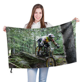 Флаг 3D с принтом Велоспорт гонка в Новосибирске, 100% полиэстер | плотность ткани — 95 г/м2, размер — 67 х 109 см. Принт наносится с одной стороны | велик | велосипед | гонка | горы | деревья | железный конь | колесо | лес | лисапед | природа | ровер | спорт | спортсмен | стальной конь | тандем | трицикл | шлем