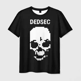 Мужская футболка 3D с принтом Череп Dedsec в Новосибирске, 100% полиэфир | прямой крой, круглый вырез горловины, длина до линии бедер | dedsec | skull | watch dogs | watch dogs 2 | watch_dogs | watch_dogs 2 | дедсек | дэдсек | череп