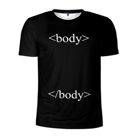 Мужская футболка 3D спортивная с принтом HTML тег в Новосибирске, 100% полиэстер с улучшенными характеристиками | приталенный силуэт, круглая горловина, широкие плечи, сужается к линии бедра | html | программирование | теги
