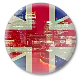Значок с принтом Лондон в Новосибирске,  металл | круглая форма, металлическая застежка в виде булавки | англия | великобритания | город | лондон | река | столица