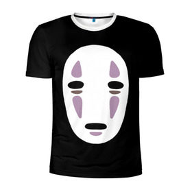 Мужская футболка 3D спортивная с принтом Face в Новосибирске, 100% полиэстер с улучшенными характеристиками | приталенный силуэт, круглая горловина, широкие плечи, сужается к линии бедра | anime | spirited away | аниме | миадзяки | унесенные призраками