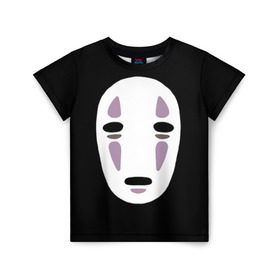 Детская футболка 3D с принтом Face в Новосибирске, 100% гипоаллергенный полиэфир | прямой крой, круглый вырез горловины, длина до линии бедер, чуть спущенное плечо, ткань немного тянется | Тематика изображения на принте: anime | spirited away | аниме | миадзяки | унесенные призраками