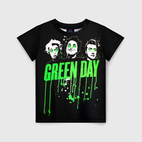 Детская футболка 3D с принтом Green Day 4 в Новосибирске, 100% гипоаллергенный полиэфир | прямой крой, круглый вырез горловины, длина до линии бедер, чуть спущенное плечо, ткань немного тянется | american idiot | green day | грин дей | грин дэй