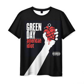 Мужская футболка 3D с принтом Green Day 3 в Новосибирске, 100% полиэфир | прямой крой, круглый вырез горловины, длина до линии бедер | american idiot | green day | грин дей | грин дэй