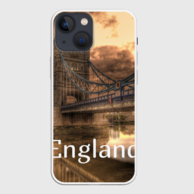 Чехол для iPhone 13 mini с принтом England (Англия) в Новосибирске,  |  | england | london | англия | британия | великобритания | владычица морей | вода | город | гостеприимный | дождей | клевый | красивый | лилия | лондон | мост | на темзе | окна | пасмурно | прикольный | река