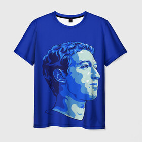Мужская футболка 3D с принтом Цуккерберг в Новосибирске, 100% полиэфир | прямой крой, круглый вырез горловины, длина до линии бедер | facebook | mark zuckerberg | марк цуккерберг | фейсбук