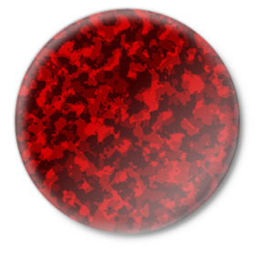 Значок с принтом Красный камуфляж в Новосибирске,  металл | круглая форма, металлическая застежка в виде булавки | милитари