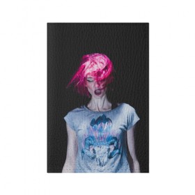 Обложка для паспорта матовая кожа с принтом девушка с розовыми волосами в Новосибирске, натуральная матовая кожа | размер 19,3 х 13,7 см; прозрачные пластиковые крепления | волосы | девушка | мода | парик | перья | розовый | стиль | череп | этника | этно