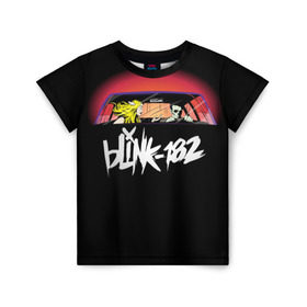 Детская футболка 3D с принтом Blink-182 в Новосибирске, 100% гипоаллергенный полиэфир | прямой крой, круглый вырез горловины, длина до линии бедер, чуть спущенное плечо, ткань немного тянется | blink | california | pop | punk | rock | группа | калифорния | панк | рок