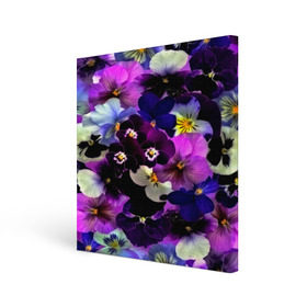 Холст квадратный с принтом Flower Garden в Новосибирске, 100% ПВХ |  | Тематика изображения на принте: паттерн | разноцветный | цветы
