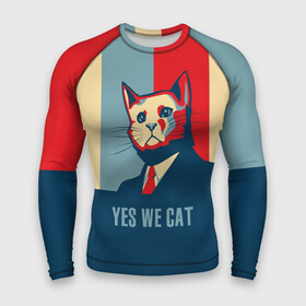 Мужской рашгард 3D с принтом Yes we CAT в Новосибирске,  |  | Тематика изображения на принте: cat | kitty | животные | киса | кот | котенок | котэ | кошка