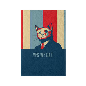 Обложка для паспорта матовая кожа с принтом Yes we CAT в Новосибирске, натуральная матовая кожа | размер 19,3 х 13,7 см; прозрачные пластиковые крепления | Тематика изображения на принте: cat | kitty | животные | киса | кот | котенок | котэ | кошка