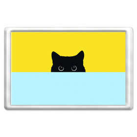 Магнит 45*70 с принтом Moon в Новосибирске, Пластик | Размер: 78*52 мм; Размер печати: 70*45 | 3d | cat | kitty | животные | иллюстрация | киса | кот | кот спрятался | котенок | котэ | кошка | минимализм | рисунок | цифровое искусство