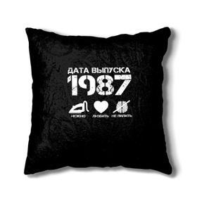 Подушка 3D с принтом Дата выпуска 1987 в Новосибирске, наволочка – 100% полиэстер, наполнитель – холлофайбер (легкий наполнитель, не вызывает аллергию). | состоит из подушки и наволочки. Наволочка на молнии, легко снимается для стирки | 