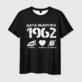 Мужская футболка 3D с принтом Дата выпуска 1962 в Новосибирске, 100% полиэфир | прямой крой, круглый вырез горловины, длина до линии бедер | 1962 | год рождения | дата выпуска
