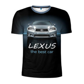 Мужская футболка 3D спортивная с принтом Lexus the best car в Новосибирске, 100% полиэстер с улучшенными характеристиками | приталенный силуэт, круглая горловина, широкие плечи, сужается к линии бедра | Тематика изображения на принте: auto | авто | автомобиль | водитель | гиперкар | лексус | машина | суперкар | тачка