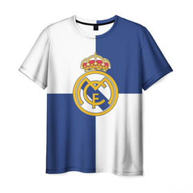 Мужская футболка 3D с принтом Real Madrid №1! в Новосибирске, 100% полиэфир | прямой крой, круглый вырез горловины, длина до линии бедер | fc | fcb | lfp | real madrid | болельщикам | испания | испанская премьер лига | испанский | мадрид | реал | реал мадрид | футбольный клуб