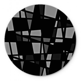Коврик круглый с принтом Geometry figure в Новосибирске, резина и полиэстер | круглая форма, изображение наносится на всю лицевую часть | Тематика изображения на принте: бумага | геометрия | грани | изгиб | линии | полигоны | полосы | постель | серый | сочетания | текстура | треугольники | черный