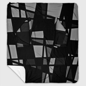 Плед с рукавами с принтом Geometry figure в Новосибирске, 100% полиэстер | Закругленные углы, все края обработаны. Ткань не мнется и не растягивается. Размер 170*145 | бумага | геометрия | грани | изгиб | линии | полигоны | полосы | постель | серый | сочетания | текстура | треугольники | черный