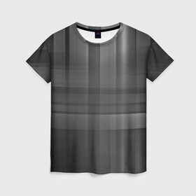 Женская футболка 3D с принтом Серая текстура в Новосибирске, 100% полиэфир ( синтетическое хлопкоподобное полотно) | прямой крой, круглый вырез горловины, длина до линии бедер | бумага | геометрия | грани | изгиб | линии | полигоны | полосы | постель | серый | сочетания | текстура | треугольники