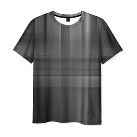 Мужская футболка 3D с принтом Серая текстура в Новосибирске, 100% полиэфир | прямой крой, круглый вырез горловины, длина до линии бедер | бумага | геометрия | грани | изгиб | линии | полигоны | полосы | постель | серый | сочетания | текстура | треугольники