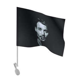 Флаг для автомобиля с принтом Джонни Депп в Новосибирске, 100% полиэстер | Размер: 30*21 см | johnny depp | джонни депп