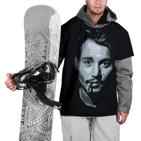 Накидка на куртку 3D с принтом Джонни Депп в Новосибирске, 100% полиэстер |  | Тематика изображения на принте: johnny depp | джонни депп
