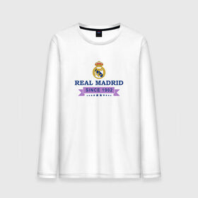 Мужской лонгслив хлопок с принтом Real Madrid - Classic 1902 в Новосибирске, 100% хлопок |  | real | real madrid | мадрид | реал | футбол