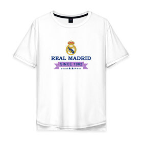 Мужская футболка хлопок Oversize с принтом Real Madrid - Classic 1902 в Новосибирске, 100% хлопок | свободный крой, круглый ворот, “спинка” длиннее передней части | Тематика изображения на принте: real | real madrid | мадрид | реал | футбол