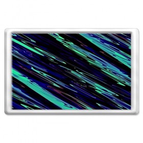 Магнит 45*70 с принтом Azure blue в Новосибирске, Пластик | Размер: 78*52 мм; Размер печати: 70*45 | Тематика изображения на принте: линии | полосы | синие | черный