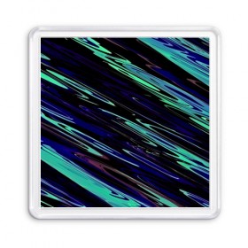 Магнит 55*55 с принтом Azure blue в Новосибирске, Пластик | Размер: 65*65 мм; Размер печати: 55*55 мм | Тематика изображения на принте: линии | полосы | синие | черный