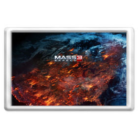Магнит 45*70 с принтом Mass Effect в Новосибирске, Пластик | Размер: 78*52 мм; Размер печати: 70*45 | Тематика изображения на принте: n7 | shepard | галактика | жнец | космос | масс | нормандия | планета | шепард | эффект