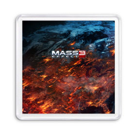 Магнит 55*55 с принтом Mass Effect в Новосибирске, Пластик | Размер: 65*65 мм; Размер печати: 55*55 мм | Тематика изображения на принте: n7 | shepard | галактика | жнец | космос | масс | нормандия | планета | шепард | эффект