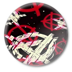 Значок с принтом Anarchy в Новосибирске,  металл | круглая форма, металлическая застежка в виде булавки | анархия | паттерн