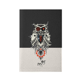 Обложка для паспорта матовая кожа с принтом Owl в Новосибирске, натуральная матовая кожа | размер 19,3 х 13,7 см; прозрачные пластиковые крепления | three days grace