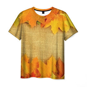 Мужская футболка 3D с принтом Foliage в Новосибирске, 100% полиэфир | прямой крой, круглый вырез горловины, длина до линии бедер | Тематика изображения на принте: листья | осень