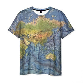 Мужская футболка 3D с принтом Карта в Новосибирске, 100% полиэфир | прямой крой, круглый вырез горловины, длина до линии бедер | география | земля | мир