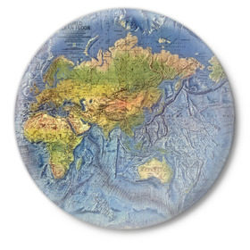 Значок с принтом Карта в Новосибирске,  металл | круглая форма, металлическая застежка в виде булавки | география | земля | мир
