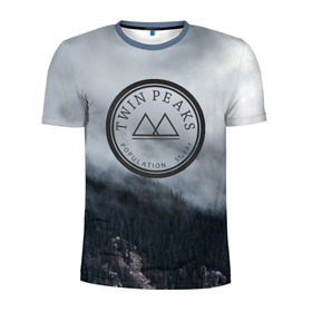 Мужская футболка 3D спортивная с принтом Twin Peaks в Новосибирске, 100% полиэстер с улучшенными характеристиками | приталенный силуэт, круглая горловина, широкие плечи, сужается к линии бедра | twin peaks | дэвид линч | лес | лора палмер | сова | твин пикс | туман
