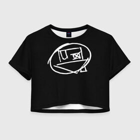 Женская футболка 3D укороченная с принтом Logo в Новосибирске, 100% полиэстер | круглая горловина, длина футболки до линии талии, рукава с отворотами | art | logo | music | the neighbourhood | лого | музыка | поп | рок