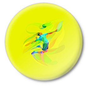 Значок с принтом Волейбол в Новосибирске,  металл | круглая форма, металлическая застежка в виде булавки | яркий