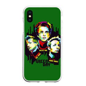 Чехол для iPhone XS Max матовый с принтом Green Day в Новосибирске, Силикон | Область печати: задняя сторона чехла, без боковых панелей | Тематика изображения на принте: american idiot | green day | грин дей | грин дэй