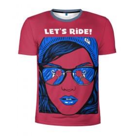 Мужская футболка 3D спортивная с принтом Поехали в Новосибирске, 100% полиэстер с улучшенными характеристиками | приталенный силуэт, круглая горловина, широкие плечи, сужается к линии бедра | ride it | велик | велосипед | девушка | девушкам | о.м.с.к. | очки | поехали | скачки