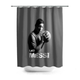 Штора 3D для ванной с принтом Leo Messi в Новосибирске, 100% полиэстер | плотность материала — 100 г/м2. Стандартный размер — 146 см х 180 см. По верхнему краю — пластиковые люверсы для креплений. В комплекте 10 пластиковых колец | barcelona | spanish | аргентина | барселона | испания | лео | месси | мяч | футбол | футболист